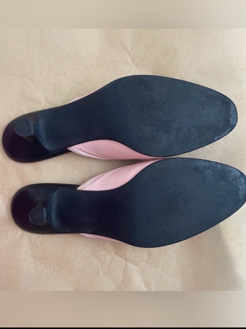 Chanel Pink Heels Vintage Chanel Pink Shoes Chanel Pink Black Mules - Picture 6 of 7